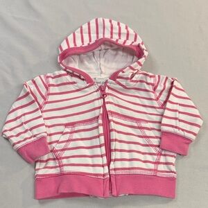 Sweet Peanut - Vancouver - 3-6M Pink Striped Kids Hoodie
